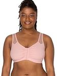 Fruit of the Loom Women's Comfort Front Close Sport Bra with Mesh Straps, Blushing Rose, 36