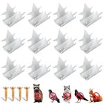 Blulu 12 Pcs Intruder Deterrent Fence Wall Spikes with Screws Security Fence Spikes Outdoor Anti Climb Spikes for Keep Defenders Repellent Thief Away Scare Squirrel Home Security Improvement (Silver)