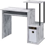 Acme Furniture Lyphre Computer Desk, Weathered White and Black