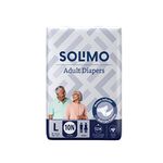 Amazon Brand - Solimo Adult Diapers, Tape Style | Pack of 10 | Large Size | Waist 38-54 in (96-137 cm) | Unisex | Quick Absorption | Leak Proof Upto 12 Hours | Wetness Indicator | For Men & Women