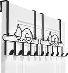 Alsonerbay Over Door Hooks, Black Coat Hooks Set of 2 Cat Shaped Door Hanger for Clothes, Back of Door Hooks, Coat Hooks for Wall Over Door Clothes Airer for Bedrooms, Bathroom, Kitchen
