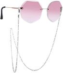 TEAMER Stainless Steel Beaded Eyeglass Chain Sunglasses Box Chains Eyewear Cord Eyeglass Neck Strap for Women, Figaro Chain - Steel, One Size (SUNG20200713)