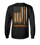 Football Team Color American Flag Long Sleeve Unisex T-Shirt, Tennessee, 4XL