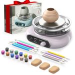 Alldeer Mini Pottery Wheel Kit - 4.7" Electric Clay Wheel with Foot Pedal, Adjustable Speed & Forward/Reverse Rotation Ceramic Wheel, Tiny Clay Spinner for Adults and Beginners (Grayish Purple)
