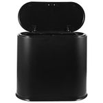 Bathroom Trash Can with Lid Slim Plastic Wastebasket Small Garbage Bin with Press Locking Lid Narrow Trash Can for Home Rv Bathroom Living Room Black Extra Slim Bin