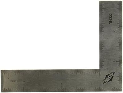 Alvin, Stainless Steel L-Square Ruler, Drawing and Design Tool for Students and Professionals, Great for Drafting, Architecture, Engineering, and Art - 3 x 4 Inches
