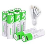 USB AA Lithium ion Rechargeable Battery, 1.5V 2600mWh Rechargeable AA Battery, 1.5 H Fast Charge, 1200 Cycle with Type C Port Cable, Constant Outpu (8 AA)