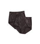 Bali Women's Shapewear Double Support Coordinate Brief 2-Pack, Black, 3X