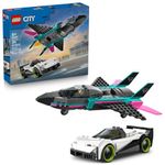 LEGO City Jet vs. Car Building Toys for Kids - Pretend Play Vehicles for Boys & Girls, Ages 6+ - Toy Car & Jet W/Driver & Pilot Minifigures - Gift Idea for Birthdays - 60489