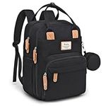 Diaper Bag Backpack, RUVALINO Multifunction Travel Back Pack Maternity Baby Changing Bags, Large Capacity, Waterproof and Stylish, Black