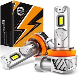 Auxbeam H11 H8 H9 Fog Light, Super Bright 1:1 Mini Size 6500K White, H11 Fanless Replacement For Off-road Use Or Powersports, Plug and Play, Pack of 2