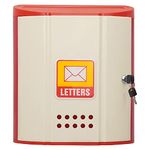 ALKOSIGN Wall-Mounted Mailbox -Hanging Secured Plastic Letter Box for Indoor & Outdoor,Hanging Secured Box (White, Red) for Office |Banks| Post Offices| Hostel | Hospital |Home | Society