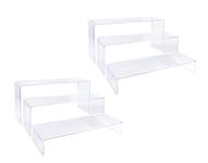 YPath 2 Sets Clear Acrylic Display Risers-Cupcake Stand for Dessert Buffet Cake Table Decorations–Showcase Shelf for Figures , Jewelry Display Riser Stands shelves Fixtures Case(Rectangle Shape)