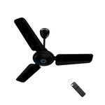 atomberg Ikano 900mm BLDC Ceiling Fan with Remote Control | BEE 5 star Rated Energy Efficient Ceiling Fan | High Air Delivery with LED Indicators | 2+1 Year Warranty (Gloss Black)