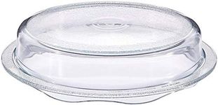 Cuchina Safe 2-in-1 Cover ‘n Cook Vented Glass Microwave Plate Cover and Baking Dish; Easy to Grip for Baking and Serving