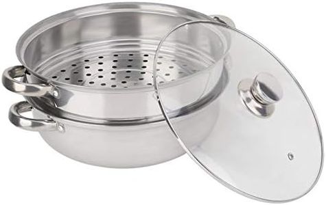 Olla Vaporera, Vaporera Acero Inoxidable, 27 Cm/11 Pulgadas 2 Capas, Olla Vaporera, Olla, Olla Para Sopa, Olla Al Vapor, Utensilios De Cocina