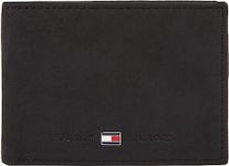 Tommy Hilfiger Men's Johnson Small Leather Wallet Highlights, Black, One