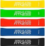 Serious Steel Fitness Mini Loop Band | Rehab Stretch Bands | | Stretching, Strength Training, Physical Therapy, | Workout Fit Loop Bands (12 inch Mini Bands)