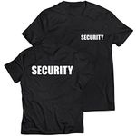 lepni.me Mens T-Shirt Security Crew Uniform Event Staff Party Bar Club Workwear for Bodyguard (XXL Black Multi Color)