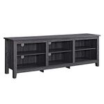 Walker Edison Wren Classic 6 Cubby TV Stand for TVs up to 80 Inches, 70 Inch, Charcoal Grey