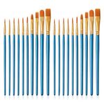 Quelcc 20 Pcs Paint Brushes, Paint Brush Set, Paint Brush, Small Paint Brushes, Acrylic Paint Brushes, Paint Brushes Art, Different Sizes, for Acrylic Oil Watercolor Gouache Face Painting(Blue)