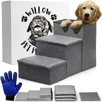 24-inch Dog Stairs for High Beds Up to 32-inch- Foldable Pet Steps for Large Dogs W/Storage- Puppy Dog Stairs to Bed- Tall Pet Stairs for High Beds- Dog Steps for Large Dog or Small Dog