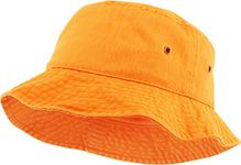 KBETHOS® 100% Cotton Washed Bucket Hat, Orange, Large-X-Large