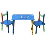 Oypla Childrens Wooden Crayon Table and Chairs Set Kids Room Furniture