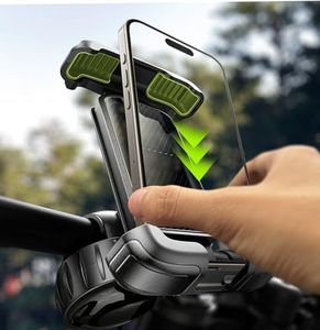 LISEN Bike Phone Holder, [2024 Upgrade] Motorcycle Phone Mount, Bicycle Phone Holder, Handlebar Phone Mount, Dirt Bike Accessories, Bicycle Accessories, Gifts for Men for iPhone 4.7-7" Phone, Black