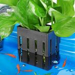 Upgraded Aquarium Plant Holder with Hooks and Suction Cups for Fish Tank Aquaponic Plants Cultivation and Aquascape Decorations (Black)