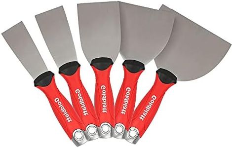 Masterwarehouse Flexible Putty Knife Set 1-1/2", 2", 3", 4", 6", Pack of 5, Hammer End Soft Grip Joint Knife Painters Tool for Drywall Finishing, Plaster Scraping, Decals, and Wallpaper