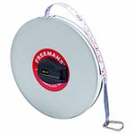 FREEMANS Leatherette 30m:13mm Fibreglass Measuring Tape - 30m/100ft || Case Reinforced with Stainless Steel Band || Durable Winding Mechanism Handle and Stainless Steel Mouth with End Hook