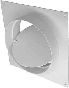 Flangia da parete 150 mm con valvola di ritorno, connettore in PVC, tubo di ventilazione