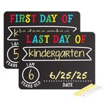 Pearhead First and Last Day of School Photo Sharing Chalkboard Signs; The Perfect Back to School Chalkboard Sign to Commemorate The First Day of School