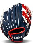 Franklin Sports Baseball and Softball Glove - Field Master - Baseball and Softball Mitt, Red, White, Blue, 11.0"