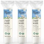 Sky Organics Organic Cotton Rounds for Sensitive Skin, 100% Pure GOTS Certified Organic for Beauty & Personal Care, 300 ct.