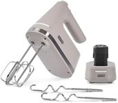 Dash Cordless Collection Hand Mixer - 4-Speed Handheld Mixer - Rechargeable Lithium-Ion Battery - USB-C Charging Stand - Compact Design - Includes 2 Beaters & 2 Dough Hooks