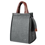 LOREM Black Color Insulated Travel Lunch/Tiffin/Storage Bag Leakproof Hot/Cold for Girls Boys Men Women Unisex, Office, College & School (Grey)