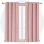 Deconovo Blackout Curtains Thermal Insulated Window Treatments Grommet Top Drapes Room Darkening Panels,52 x 63 Inch-1 Panel,Coral Pink