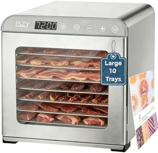 Food Dehydrator Machine, Large 10 Tray Food Dehydrators for Jerky, 800W Herb Food Dryer 72H Timer & Temp Control for Beef Meat Jerky Fruit Dog Treats ETL Approved (Silver 10 Trays)