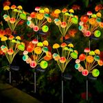 Kohlrabi Solar Garden Lights Outdoor, Mushroom Solar Lights Waterproof for Outdoor Yard Decor, Garden Ornaments for Front Porch Patio Backyard,Upgraded 96LED, 6 Colors Mushroom(8-Pack)