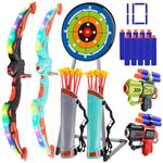 PlinkPlunk Bow and Arrow Set for Kids, 2-Pack LED Light Up Archery Set Kids Toy Age 3-12 Boys Toys Age 6 7 8, Outdoor Toys for 5-9 Year Old, Birthday Gifts Toys for 4 5 6 7 8 9 10 Year Old Boys Girls