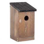 Wood Bird House, Hanging Bird Nesting Box, Woody Woodpecker House Woodland Cabin Resting Place for Birds, Outdoor Decor and Wooden Garden Decoration -