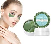 Under Eye Patches Collagen, Green Algae Eye Mask with Seaweed for Under Eye Bags Dark Circles Natural Eye Gel Pads for Puffy Eyes Moisturizing Repairing