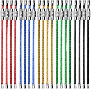 Lot de 20 Porte-clés en Fil, SENHAI 10cm Câbles 2mm de Boucle Anneaux avec Joints en Acier Inoxydable