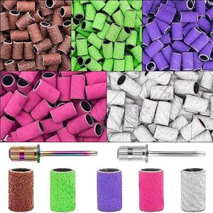 300Pcs Nail Sanding Bands, #80#120#150#180#240 Grit Sanding Bands for Nail, Professional Nail Drill Sanding Bands for Acrylic Gel Natural Nails, Nail Sanding Bands for Manicures&Pedicures