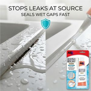 Clear Silicone Sealant, 2 x 70g Tubes – Waterproof Adhesive