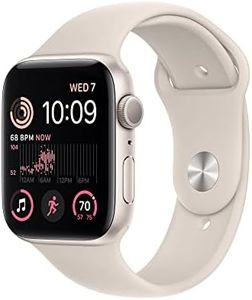 Apple Watch SE (2nd Gen) [GPS 44 mm] Smart Watch w/Starlight Aluminium Case & Starllight Sport Band. Fitness & Sleep Tracker, Crash Detection, Heart Rate Monitor, Retina Display, Water Resistant