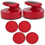 Keenso Table Hockey Pushers Set, 94mm Air Hockey Pucks and Pushers Large Size Air Table Hockey Game Pushers with 4 Pucks Hockey Percussion Device Accessory