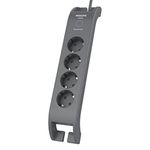 Philips SPN3040C/10 Power Strip - Surge Protection - 4-Way Sockets - 900 J - Plug Type F - Black